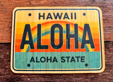 *NEU* Bambus Sticker " Aloha Nummernschild "
