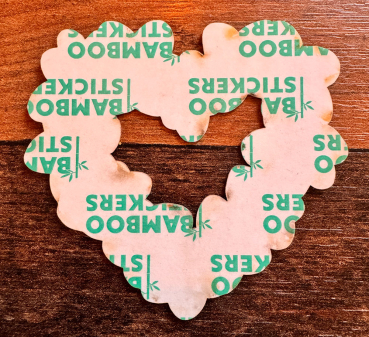 Preview: *NEU* Bambus Sticker " Plumeria Herz "