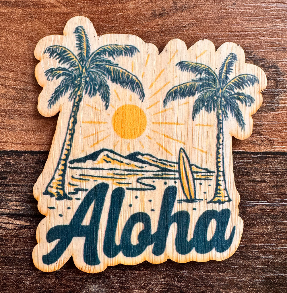 Konny Island III Fan Shop - *NEU* Bambus Sticker " Aloha Palmen "